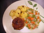 Beefsteak, Salzkartoffeln und Mischgemüse - Rezept
