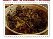 Fleisch: Steak im Gemüsebett - orientalisch - - Rezept