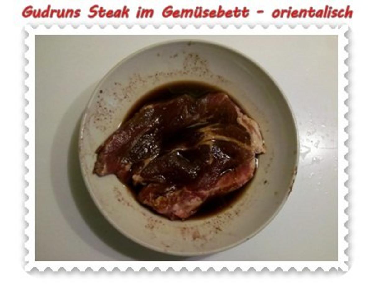 Fleisch: Steak im Gemüsebett - orientalisch - - Rezept - Bild Nr. 3