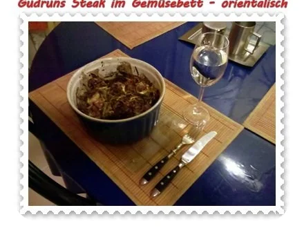 Fleisch: Steak im Gemüsebett - orientalisch - - Rezept - Bild Nr. 15