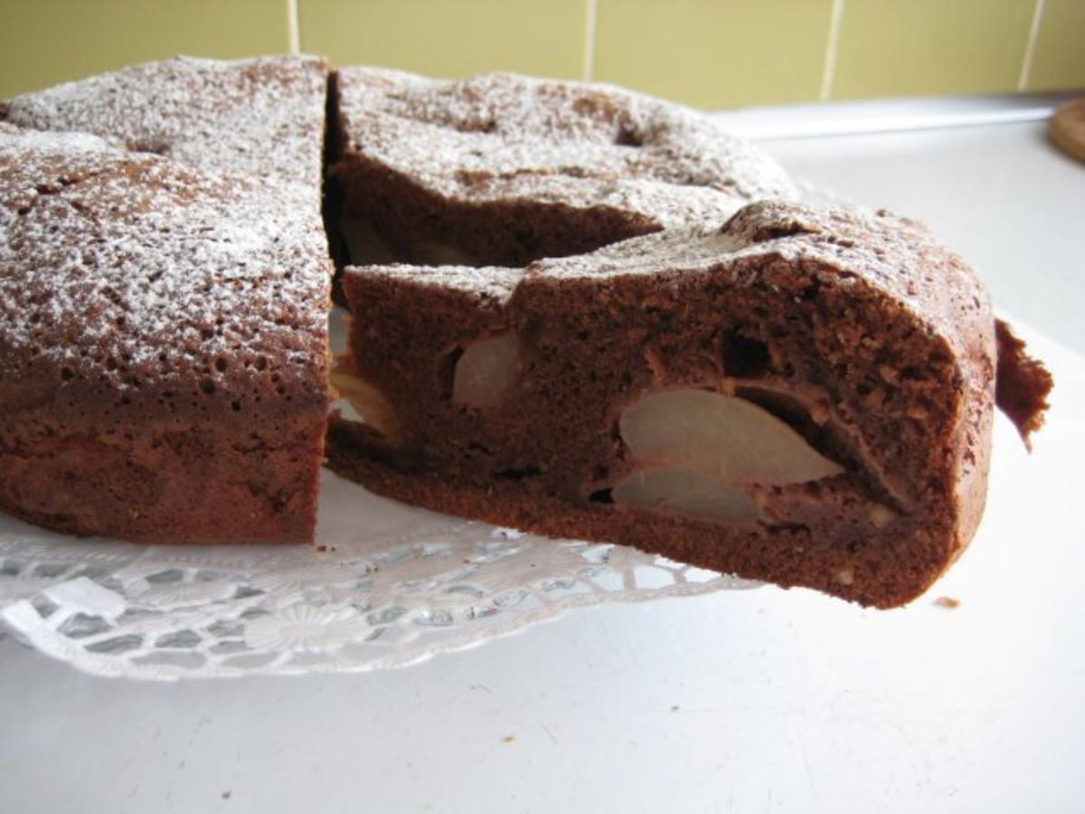 Versunkener Schoko-Birnen-Kuchen - Rezept - kochbar.de