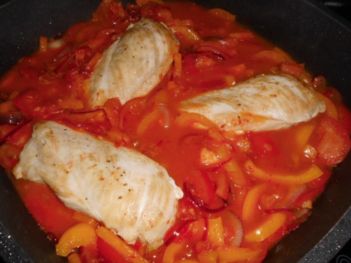 Hähnchenbrust auf Zwiebel-Paprika-Gemüse>> - Rezept - Bild Nr. 6