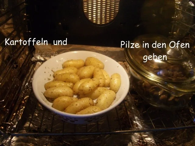 Schweinesteak mit Steinchampignon und Ofenkartoffeln - Rezept - Bild Nr. 12