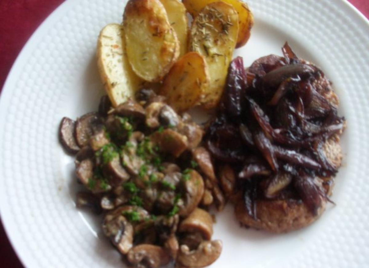 Schweinesteak mit Steinchampignon und Ofenkartoffeln - Rezept - Bild Nr. 16