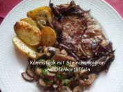 Schweinesteak mit Steinchampignon und Ofenkartoffeln - Rezept