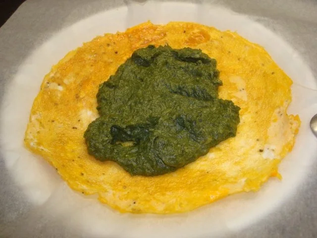 Spinat-Ziegenkäseomelett mit Pilzen - Rezept - Bild Nr. 3