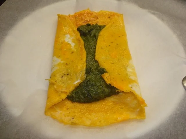 Spinat-Ziegenkäseomelett mit Pilzen - Rezept - Bild Nr. 4