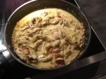 Pasta Tricolore mit Curry-Orangen-Weißwein Hühnchen - Rezept - Bild Nr. 8