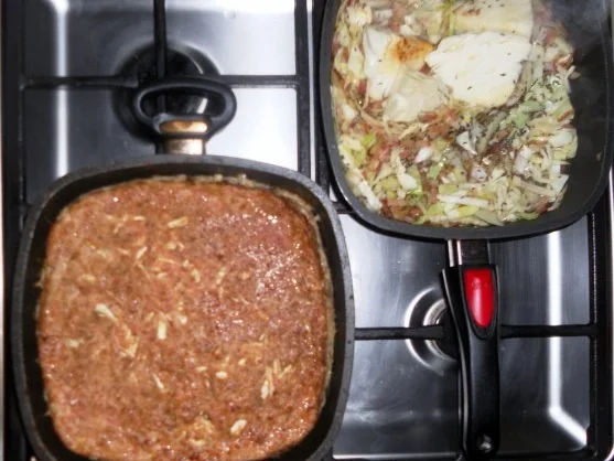 Schichtkohl à la "Oòrndrasch". Aus dem Backofen und wirklich in Schichten. (Rzpt. um 1976) - Rezept - Bild Nr. 17