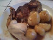 Honig - Senf - Brathähnchen mit Kartoffelknödel - Rezept