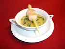 Warme Vichyssoise mit Jakobsmuschelspieß - Rezept