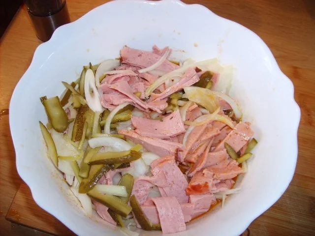 Wurstsalat aus Fleischkäse - Rezept - Bild Nr. 6