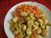 gemüsiges Hähnchenragout   mit saftigen Tomatenspätzle - Rezept