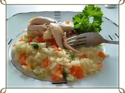 Rezept: Gegarte Hähnchen Unterschenkel auf Gemüsereis Bild Nr. 22 Gegarte Hähnchen Unterschenkel auf Gemüsereis - Rezept - Bild Nr. 22