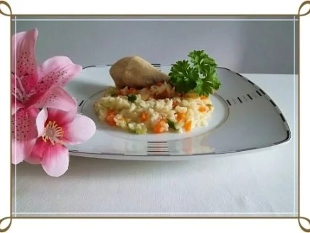 Rezept: Gegarte Hähnchen Unterschenkel auf Gemüsereis Bild Nr. 20 Gegarte Hähnchen Unterschenkel auf Gemüsereis - Rezept - Bild Nr. 20