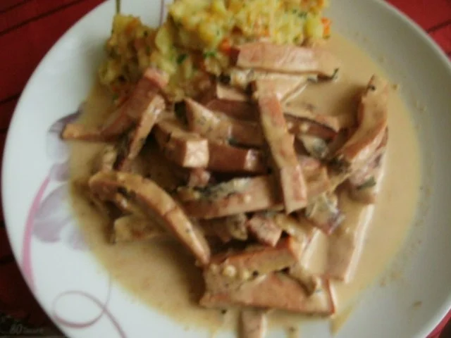 Leberkäsegeschnetzeltes mit Kartoffel Möhren Sellerie Stampf - Rezept - Bild Nr. 13