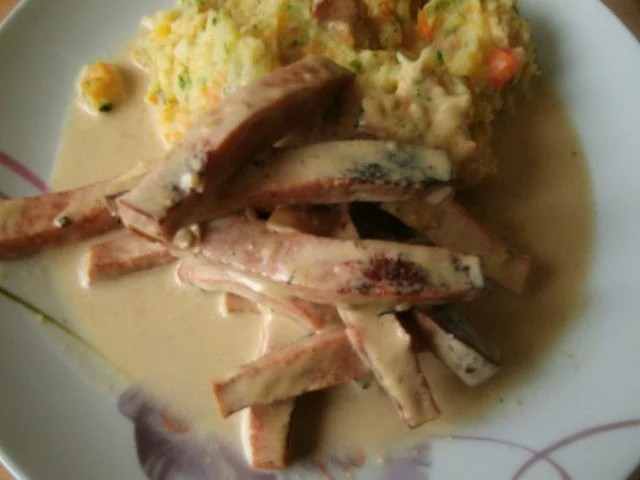 Leberkäsegeschnetzeltes mit Kartoffel Möhren Sellerie Stampf - Rezept - Bild Nr. 12