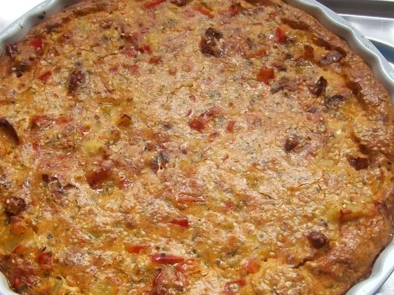 Rezept: Würziges Ofen-Kartoffel-Omelett mit Pecorino und getrockneten Tomaten Bild Nr. 9 Würziges Ofen-Kartoffel-Omelett mit Pecorino und getrockneten Tomaten - Rezept - Bild Nr. 9