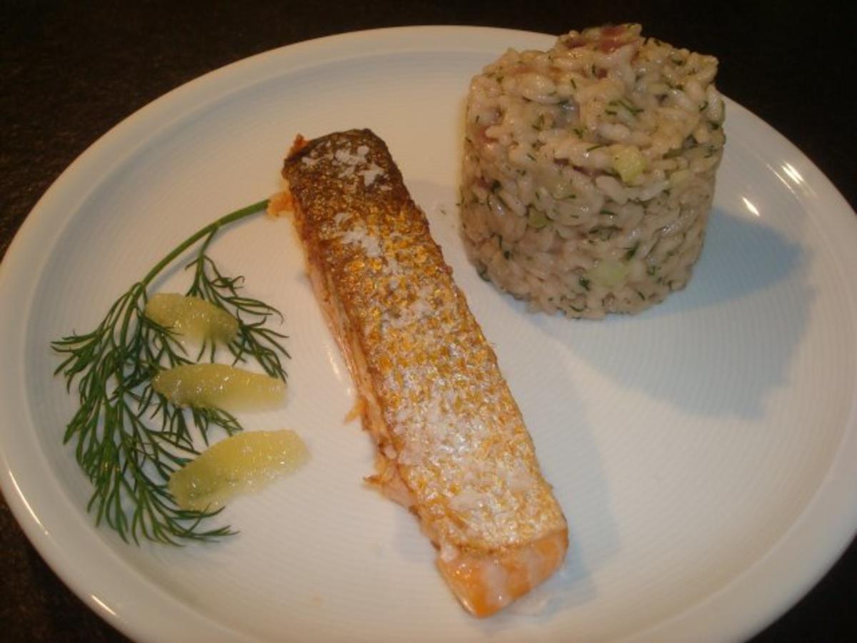Lachs mit Dill-Risotto - Rezept mit Bild - kochbar.de