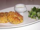 Beilagen/Hauptgericht: Kartoffel-Apfel-Plätzchen mit Aprikosen-Schmand-Dip - Rezept
