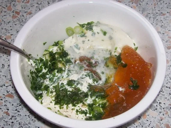 Rezept: Beilagen/Hauptgericht: Kartoffel-Apfel-Plätzchen mit Aprikosen-Schmand-Dip Bild Nr. 6 Beilagen/Hauptgericht: Kartoffel-Apfel-Plätzchen mit Aprikosen-Schmand-Dip - Rezept - Bild Nr. 6