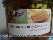 Süß-sauer eingelegte Curry-Zucchinis - Rezept