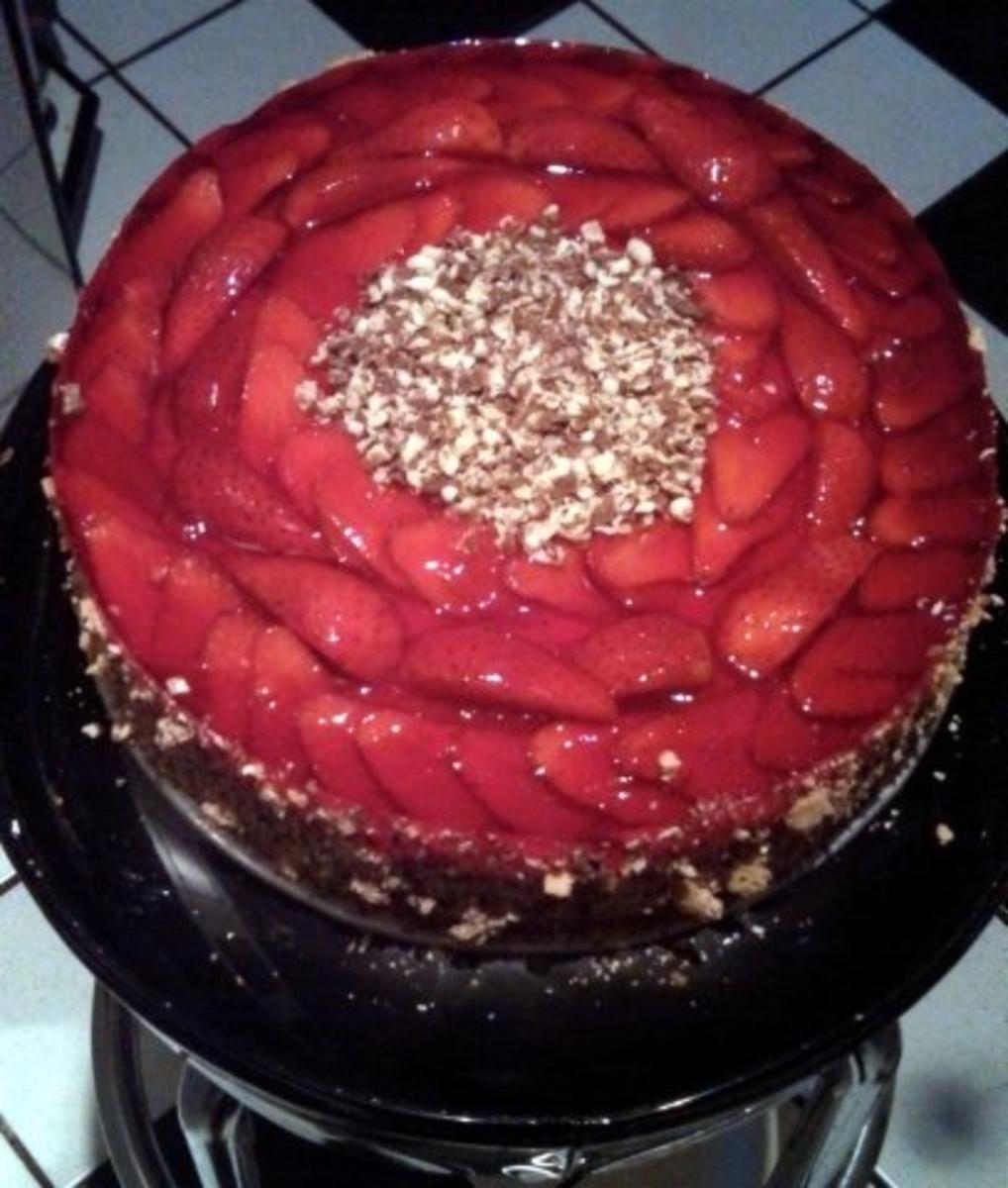 Strawberry Cheesecake   /     Kuchen mit Käsefüllung und Erbeeren - Rezept - Bild Nr. 2