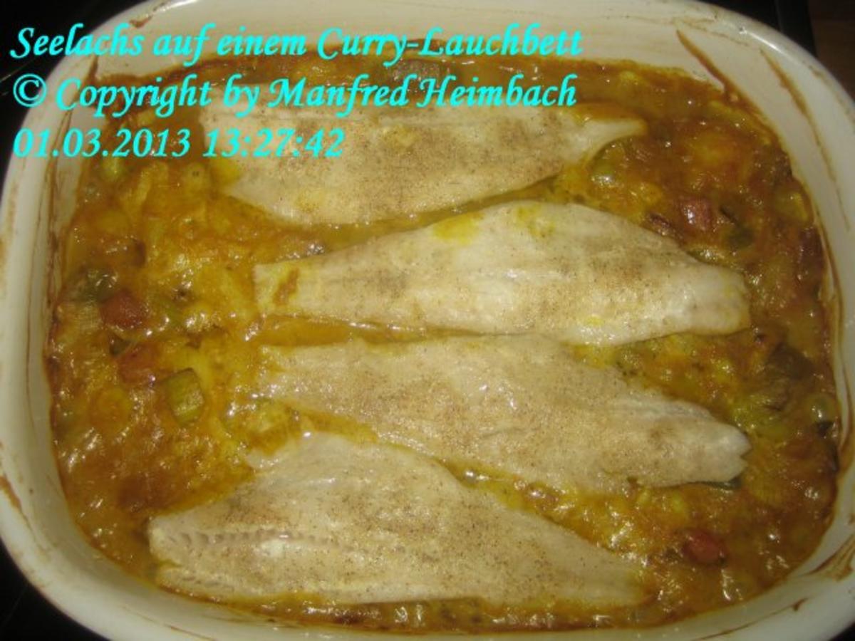 Fisch – Seelachs auf einem Curry-Lauchbett - Rezept - Bild Nr. 4