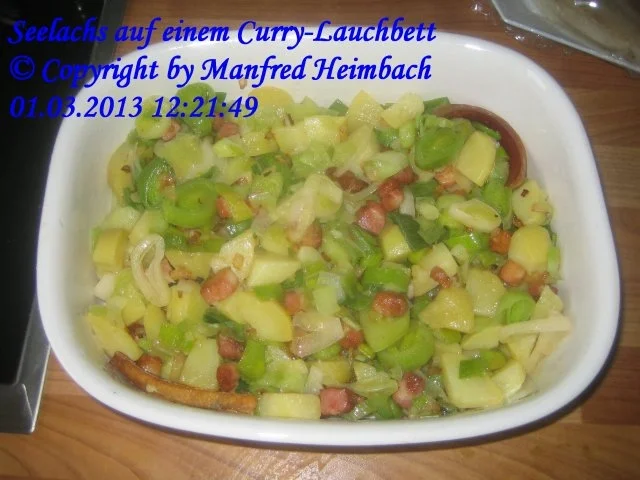 Rezept: Fisch – Seelachs auf einem Curry-Lauchbett Bild Nr. 8 Fisch – Seelachs auf einem Curry-Lauchbett - Rezept - Bild Nr. 8