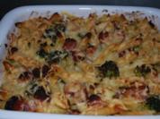 Deftiger Nudelauflauf mit Cabanossi und Broccoli in Parmesansauce - Rezept