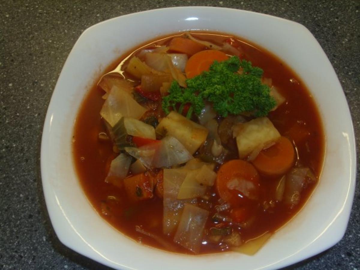 Bunte Kohlsuppe - Rezept