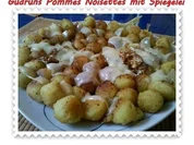 Kartoffeln: Pommes Noisettes mit Spiegelei und Bergkäse - Rezept