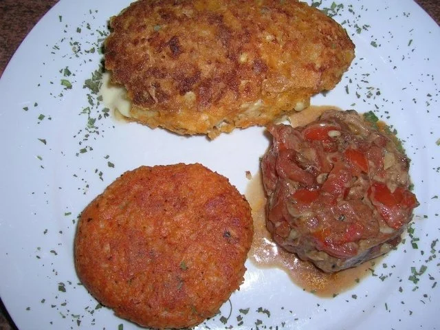 Hähnchenbrust Cordon-Bleu - meine Art - mit Reisrösti und Tomatenragout - Rezept - Bild Nr. 3