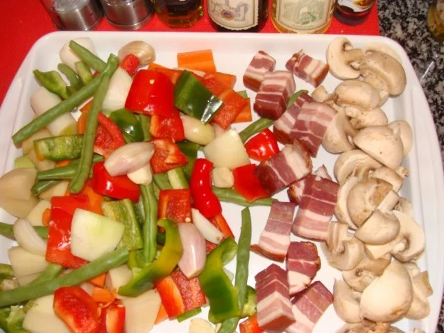 Gemüse : Grobstückiges Gemüse mit Rauchfleisch und Pilzen - Rezept - Bild Nr. 2