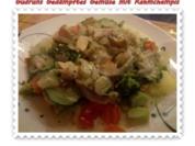 Vegetarisch: Gedämpftes Gemüse mit Rahmchampignons - Rezept