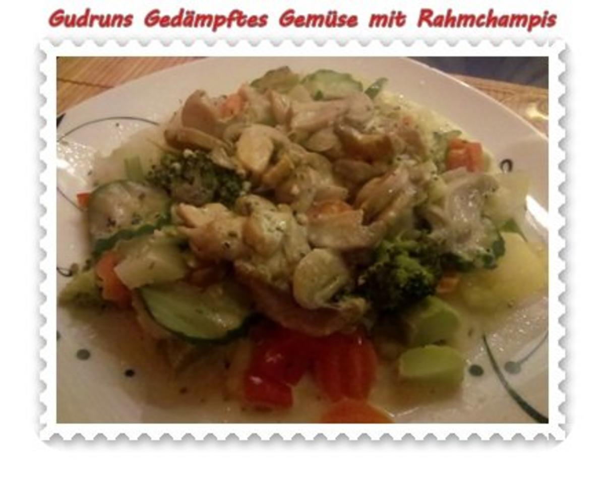 Bilder für Vegetarisch: Gedämpftes Gemüse mit Rahmchampignons - Rezept