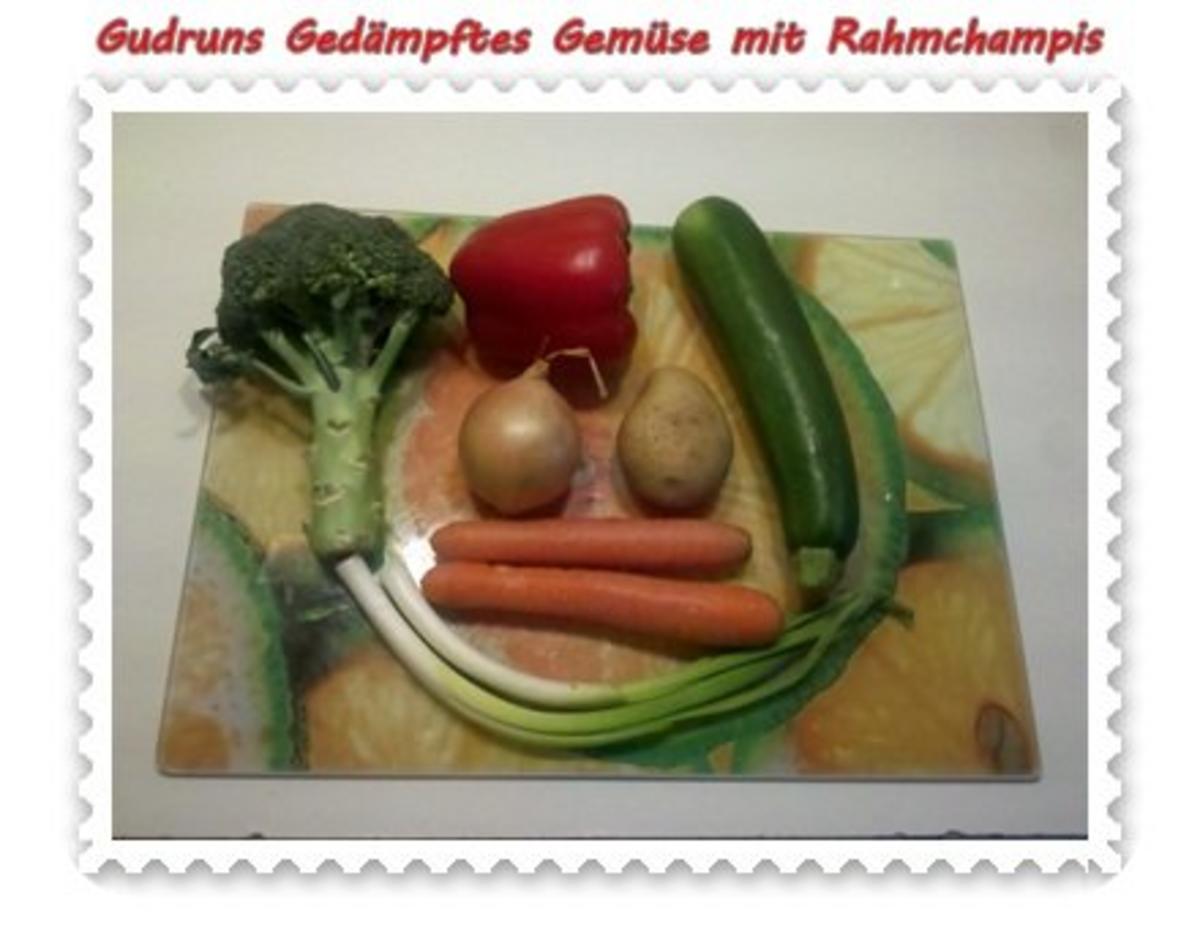 Vegetarisch: Gedämpftes Gemüse mit Rahmchampignons - Rezept - Bild Nr. 2