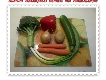Vegetarisch: Gedämpftes Gemüse mit Rahmchampignons - Rezept - Bild Nr. 2
