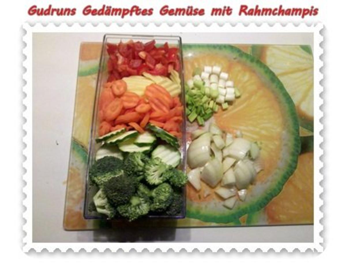 Vegetarisch: Gedämpftes Gemüse mit Rahmchampignons - Rezept - Bild Nr. 4