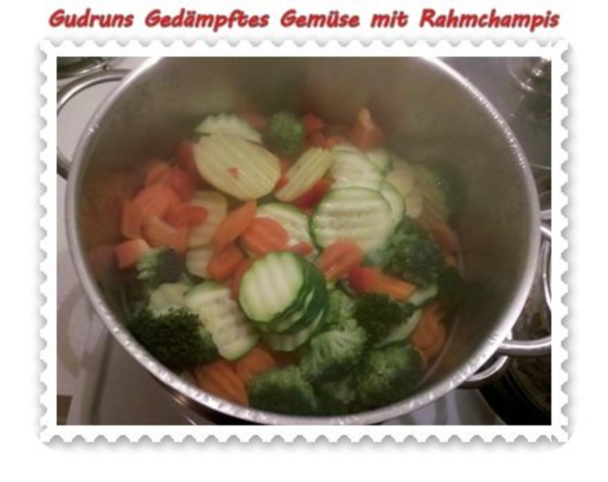 Vegetarisch: Gedämpftes Gemüse mit Rahmchampignons - Rezept - Bild Nr. 6