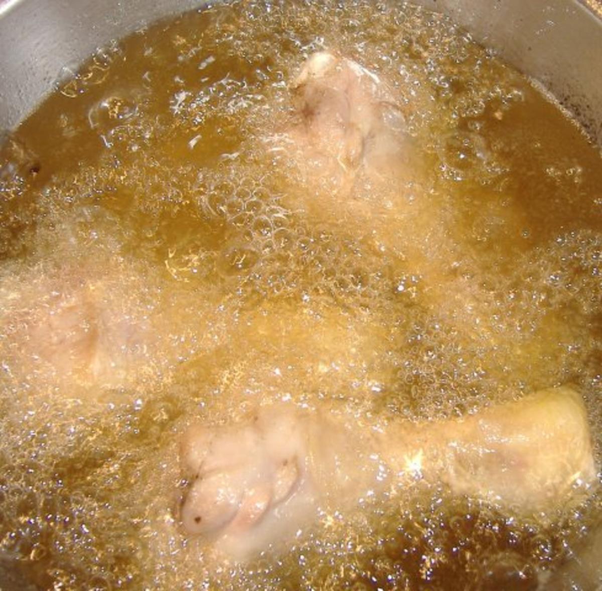 Bohnen mit fritierten Hähnchenkeulen und Safran - Rezept - Bild Nr. 3