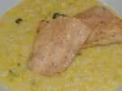 Orangenrisotto mit gebratenem Lachsfilet - Rezept
