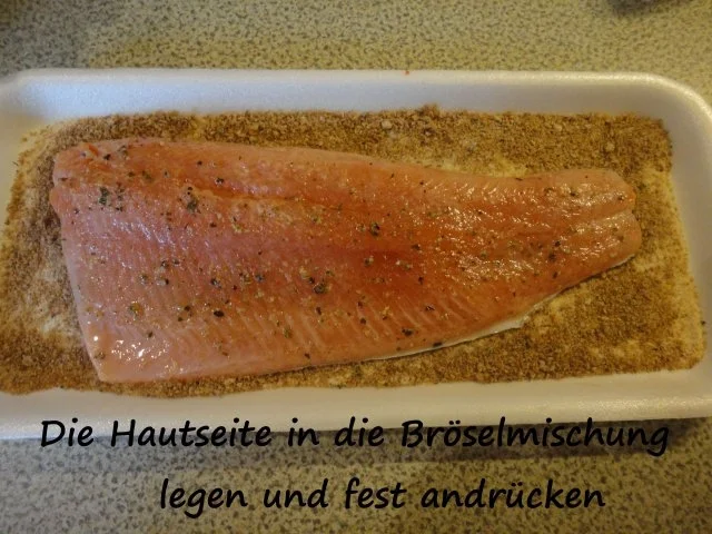 Lachs Forelle mit Brösel Kruste und Pfannen Gemüse - Rezept - Bild Nr. 12
