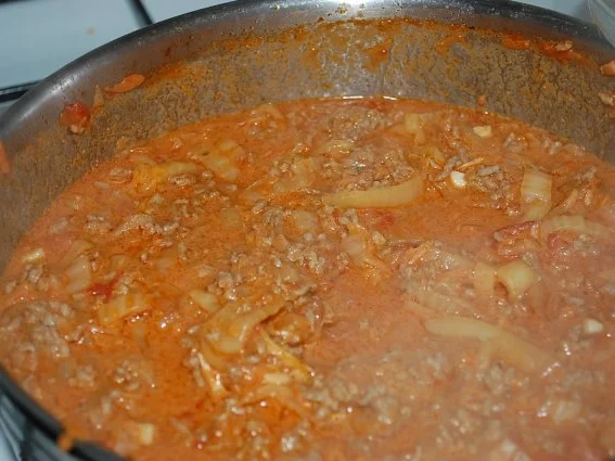 Schlanke Chinakohl-Hack Spagetti Sosse - Rezept