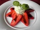 Basilikum - Mascarpone - Creme auf Balsamico - Erdbeeren - Rezept