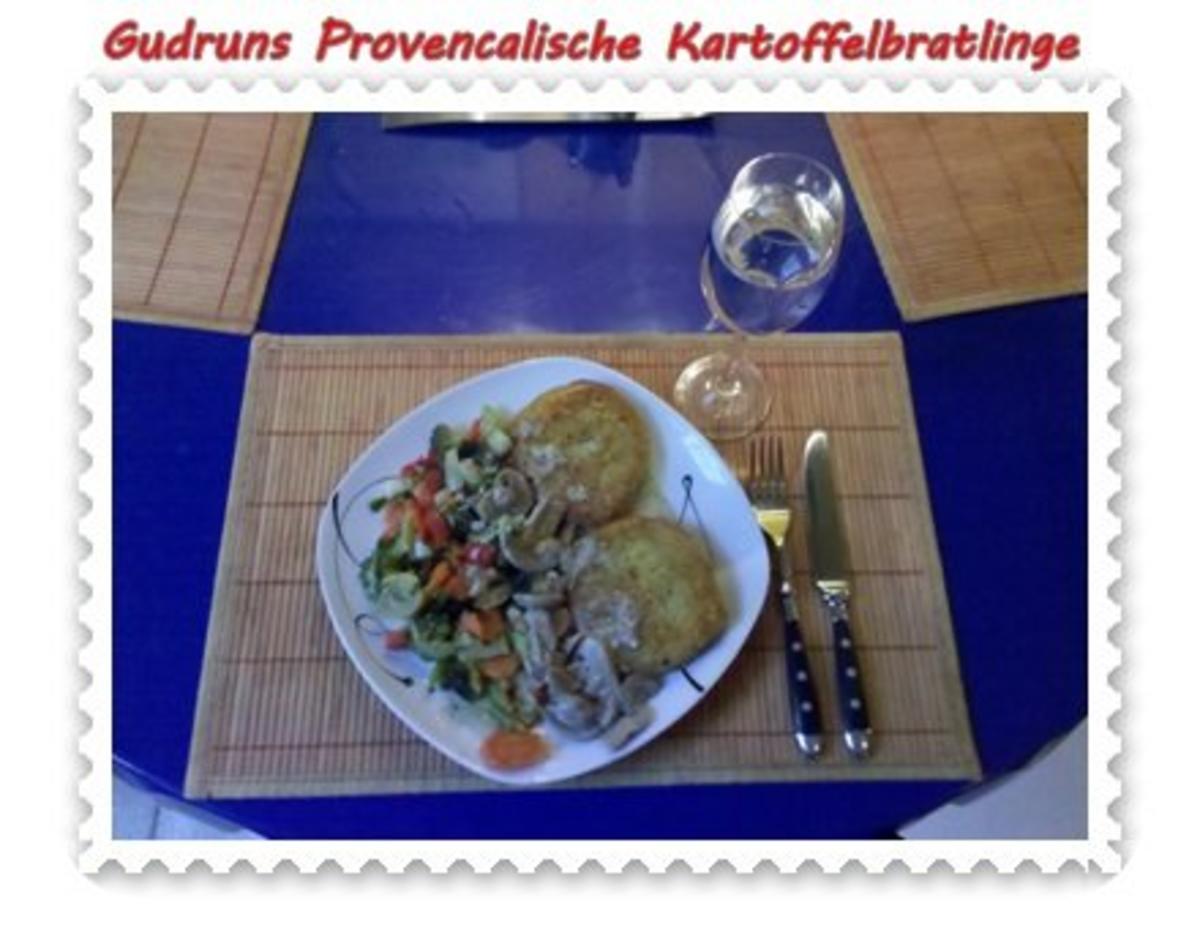 Vegetarisch: Provencalische Kartoffelbratlinge mit gedämpften Gemüse und Rahmchampis - Rezept - Bild Nr. 8