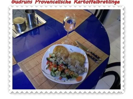 Vegetarisch: Provencalische Kartoffelbratlinge mit gedämpften Gemüse und Rahmchampis - Rezept - Bild Nr. 10