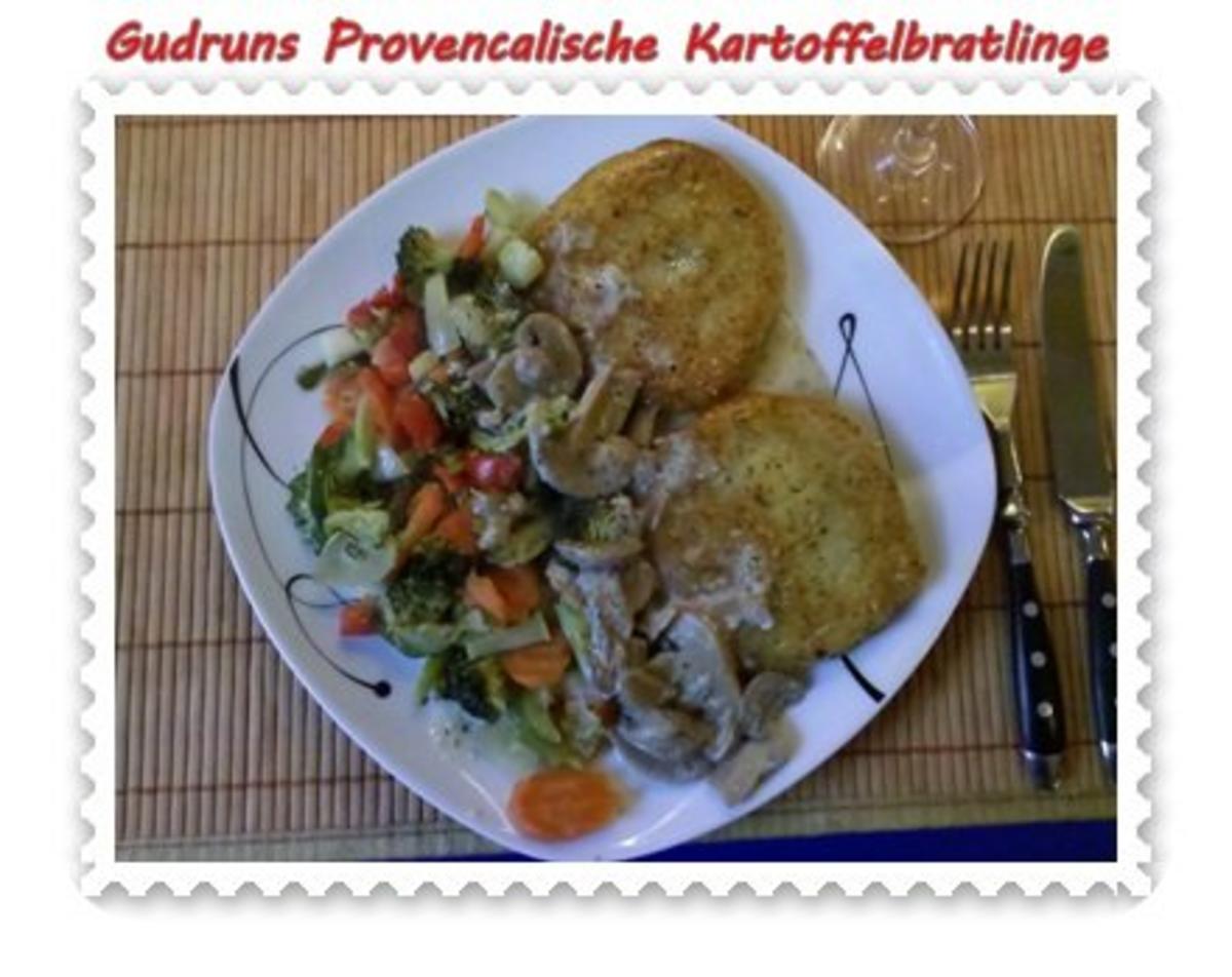 Vegetarisch: Provencalische Kartoffelbratlinge mit gedämpften Gemüse und Rahmchampis - Rezept - Bild Nr. 11