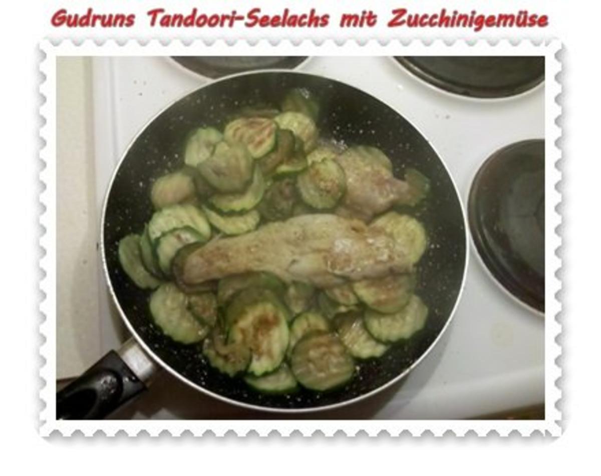 Fisch: Tandoori-Seelachs mit Zucchinigemüse und Kartoffelbratling - Rezept - Bild Nr. 6