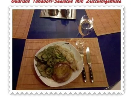 Rezept: Fisch: Tandoori-Seelachs mit Zucchinigemüse und Kartoffelbratling Bild Nr. 8 Fisch: Tandoori-Seelachs mit Zucchinigemüse und Kartoffelbratling - Rezept - Bild Nr. 8